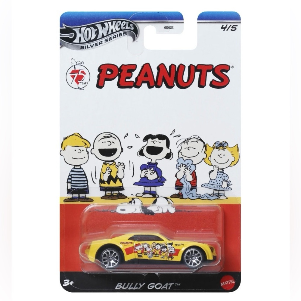 Peanuts Hot Wheels Silver Series 4/5 Toy Car - Bully Goat - Collectible NWT